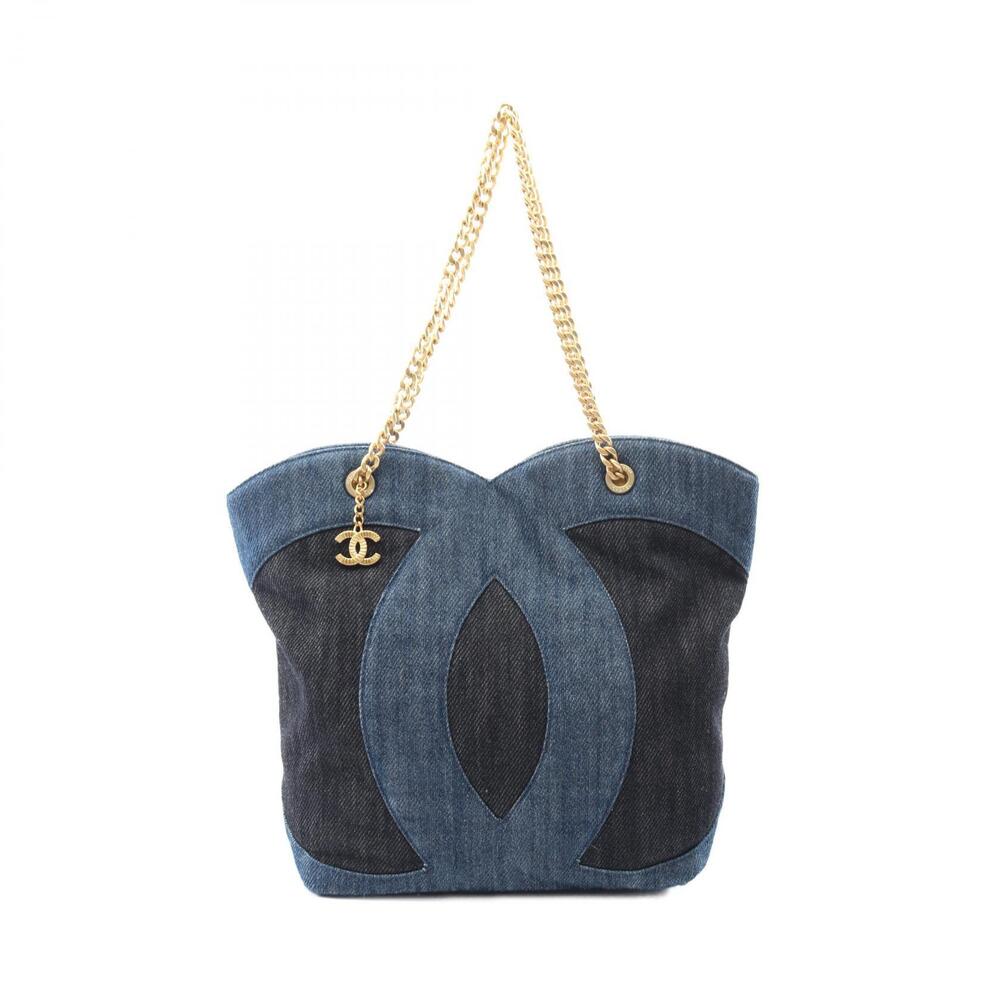Chanel tote bag denim Navy Blue